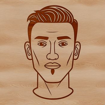 An illustration of a male figure in a simple style.