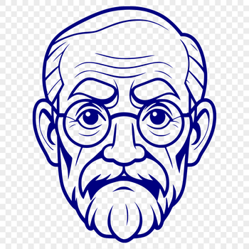 An outline design of a man's profile in vector format.