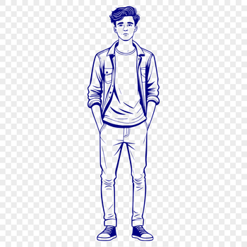 An illustration of a male figure designed as vector art.