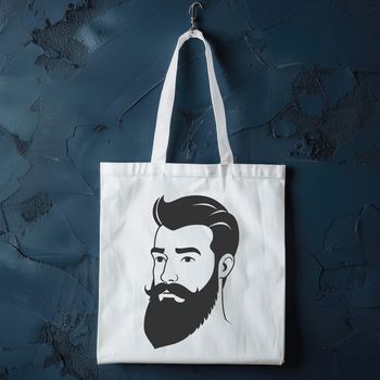 A man with facial hair in a detailed vector design.