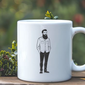 Male figure with a beard in vector format.