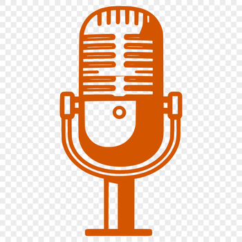 Illustrated microphone icon in vector format.