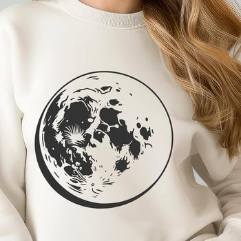 A high-resolution digital image of the Moon in vector format.
