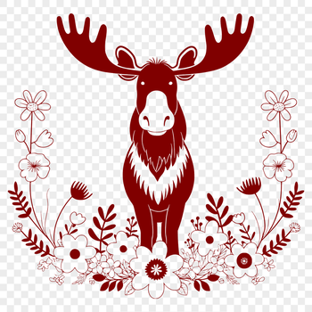 Wild animal illustration of a moose in a natural environment