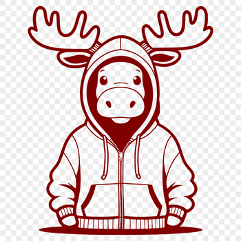 A large, hooved wild animal with antlers, illustrated in vector style.