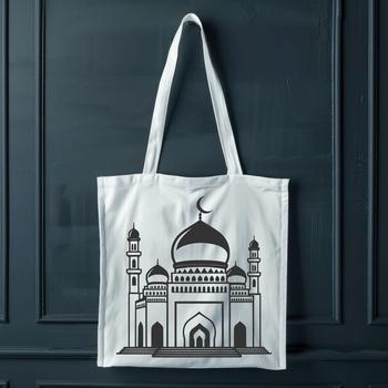 Mosque architectural design in vector format for digital use.