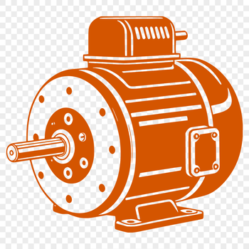 SVG vector illustration of a motor with detailed mechanical components.