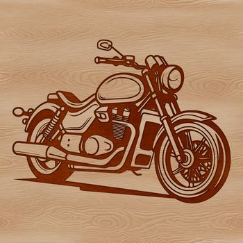 A detailed illustration of a motorcycle with sleek lines and minimalist design.