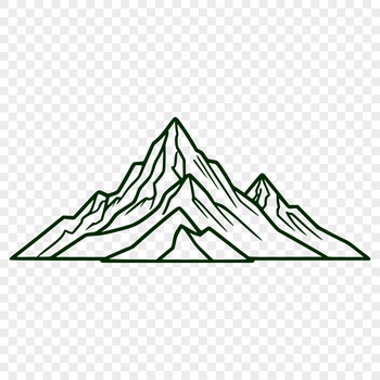 A stylized illustration of a mountain landscape created as vector art for graphic design projects.