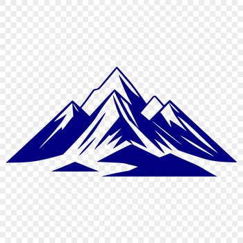 A digital illustration of a mountain landscape with rolling hills and scenic peaks.