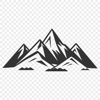 A detailed, scalable vector graphic (SVG) representation of a mountain landscape.