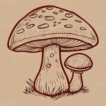 A detailed illustration of a mushroom, suitable for cutting machine designs.