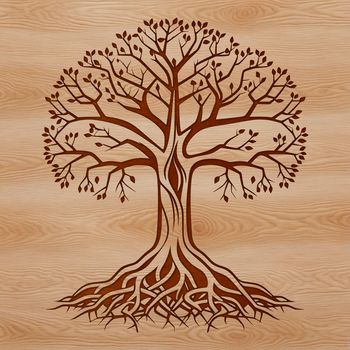 A stylized illustration of a tree in vector format, suitable for cutting and crafting with tools like Cricut or laser cutter.