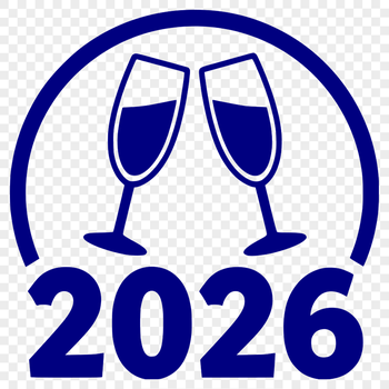 New Year 2026 illustration with quotes and decorative elements, suitable for digital cutting machines and laser engraving.