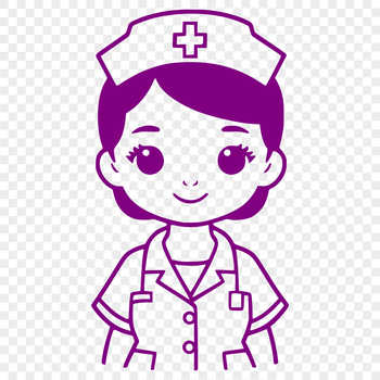 A female nurse in a white uniform, conveying professionalism and care.