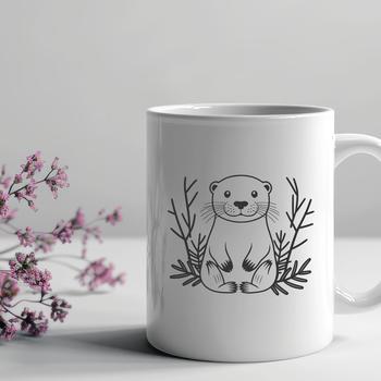 Simple outline design of an otter for DIY crafts and digital projects.