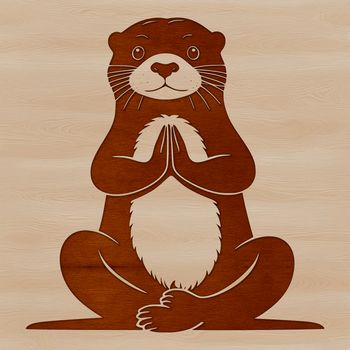A vector illustration of a wild animal, specifically an otter, in high-resolution digital format.