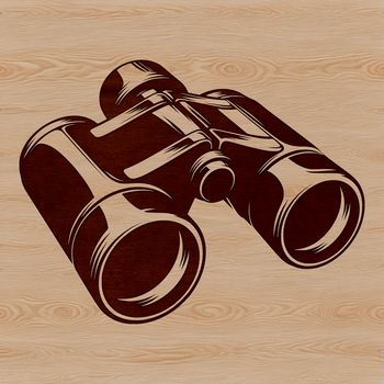 A pair of binoculars used for outdoor activities such as camping or hiking.
