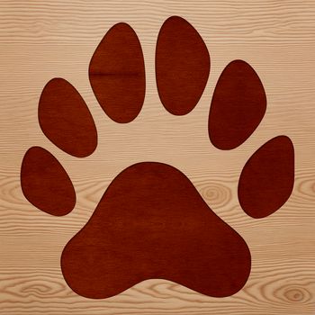 Paw print design element as a scalable vector image.