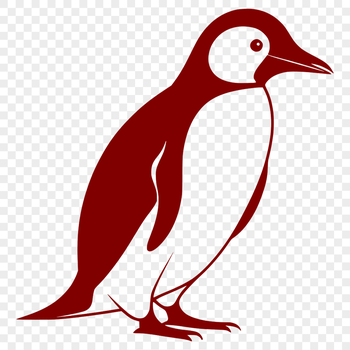 A simple vector illustration of a penguin in black outline.
