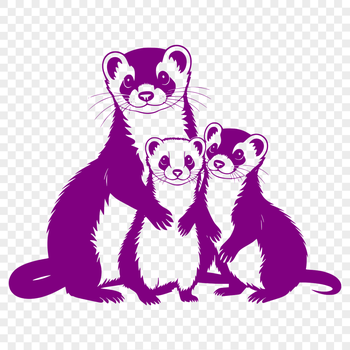 Vector silhouette of a ferret suitable for cutting machines and laser engraving.