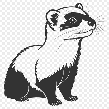 A cartoon ferret illustration in vector format, suitable for digital crafting and creative projects.