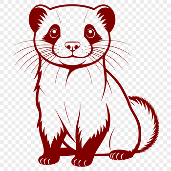 A digital illustration of a ferret, suitable for various uses including crafting and DIY projects.