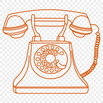 A high-resolution illustration of a classic telephone with a sleek design.