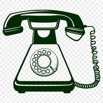 A simple telephone icon with clean lines and minimal details, suitable for various digital applications.