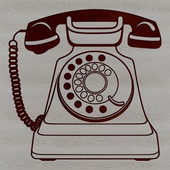SVG graphic representation of a classic telephone, suitable for digital design projects.