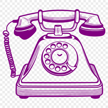 An illustration of a telephone, vector graphic design element suitable for cutting machines or digital editing.