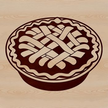 A diagram of a classic dessert pie with a crust and filling.