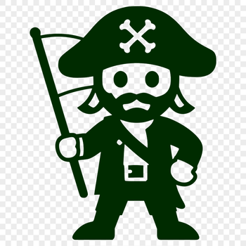 A high-quality SVG image of a pirate character suitable for cutting machines and vector graphics.