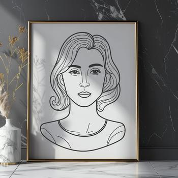 A high-quality, digital vector illustration of a woman.