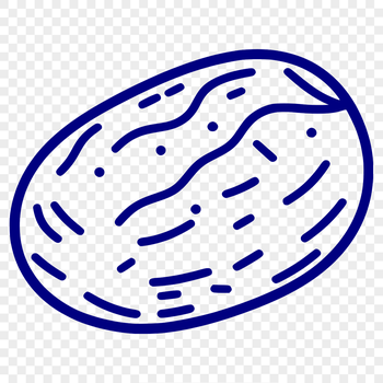 A digital representation of a potato, suitable for vector design projects.