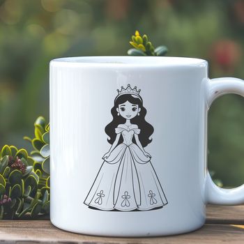 A royalty-inspired illustration of a young female character, suitable for digital design.