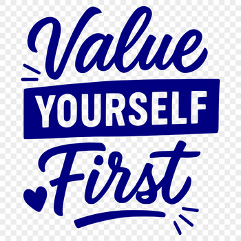 A motivational quote about self-worth with clean typography in vector format.