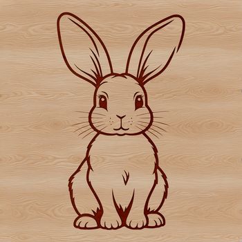 Close-up illustration of a sitting rabbit, suitable for digital crafting and design projects.