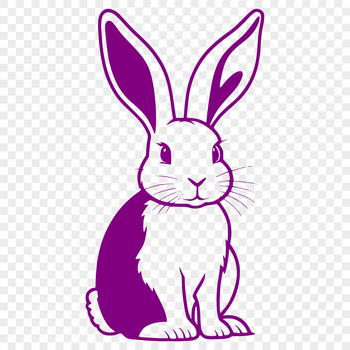 A full-body illustration of a sitting rabbit, designed as vector art suitable for various digital applications.