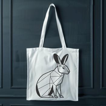 An SVG graphic of a full-body rabbit figure in a sitting pose.