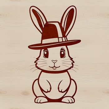 A cute rabbit sitting on its haunches, suitable for vector designs.