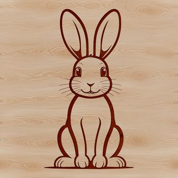 A cartoon rabbit sitting on its hind legs, designed as vector art suitable for digital and craft projects.