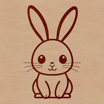 A stylized illustration of a sitting rabbit in vector format.