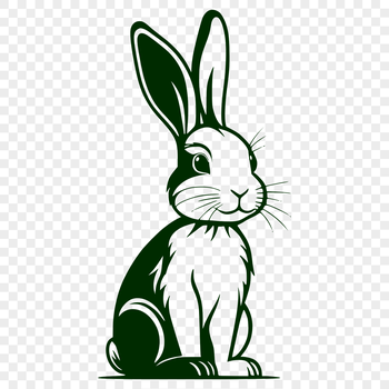 An SVG vector design featuring a complete rabbit figure in a relaxed posture.