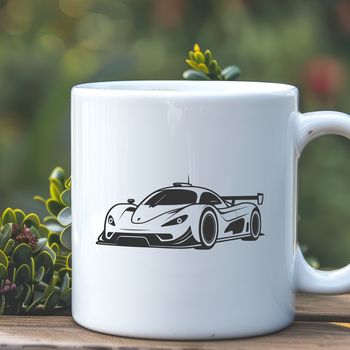 A sleek racing car design, ready to be customized with vector graphics software like Illustrator or Procreate.