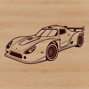 A sleek racing car illustrated in vector format for graphic design and digital crafting.