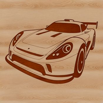 A vector graphic representation of a high-speed vehicle designed for racing.