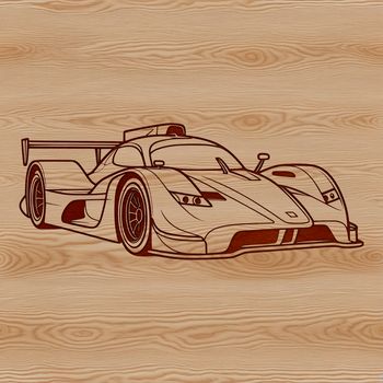 A high-quality vector design of a sleek racing car, suitable for personal or commercial use with cutting machines.