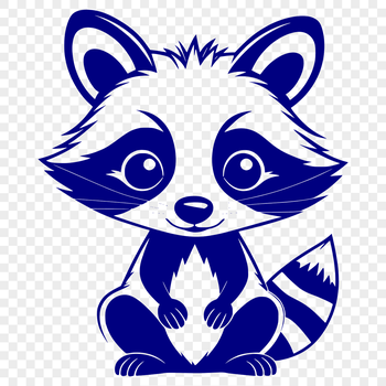 A raccoon illustration designed as vector art, ideal for cutting machine projects or laser engraving.