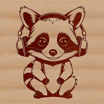 A vector graphic representation of a racoon, suitable for various design applications.